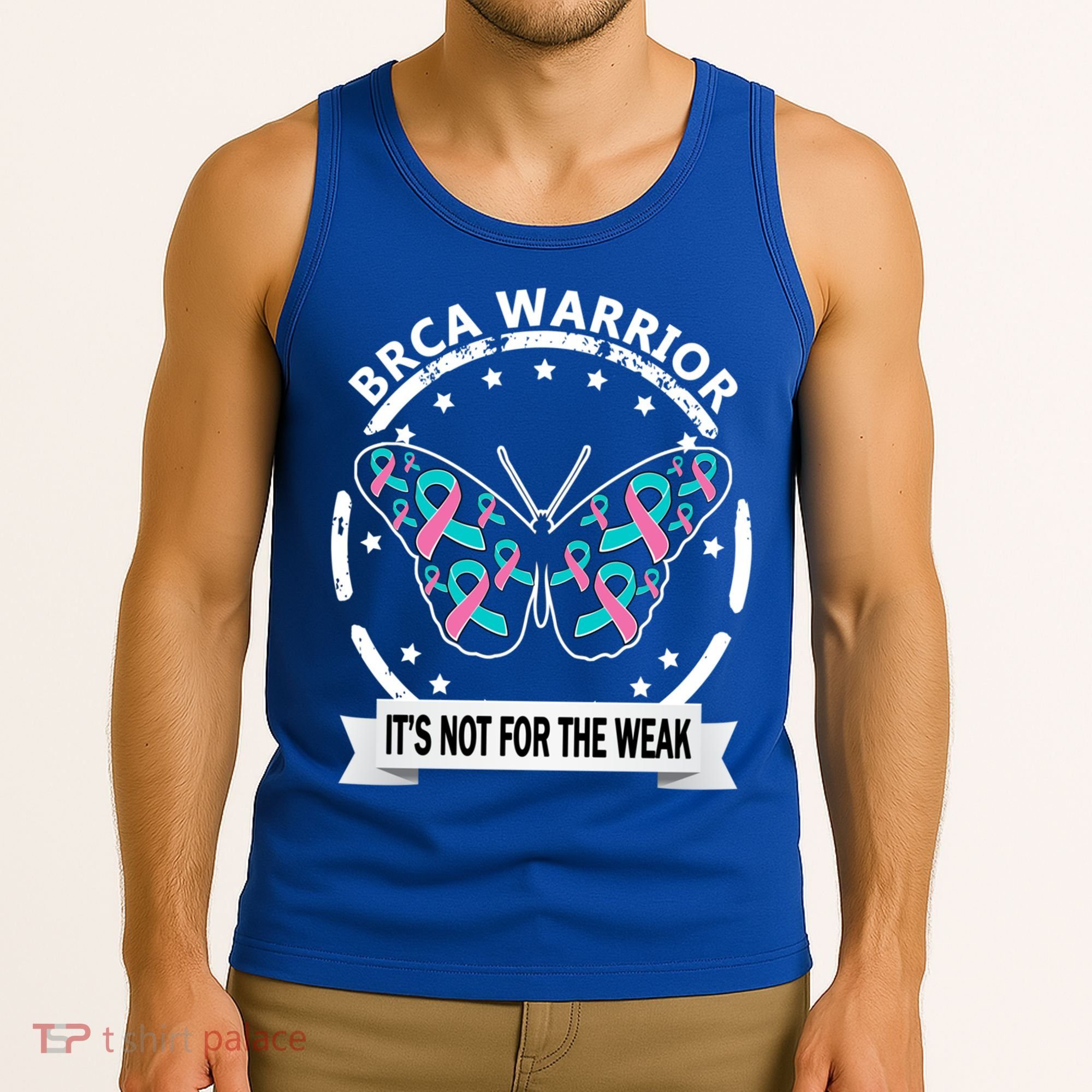 Brca Warrior Teal Pinkgiftribbon Breast Cancer Warrior Meaningful Gift Tank Top