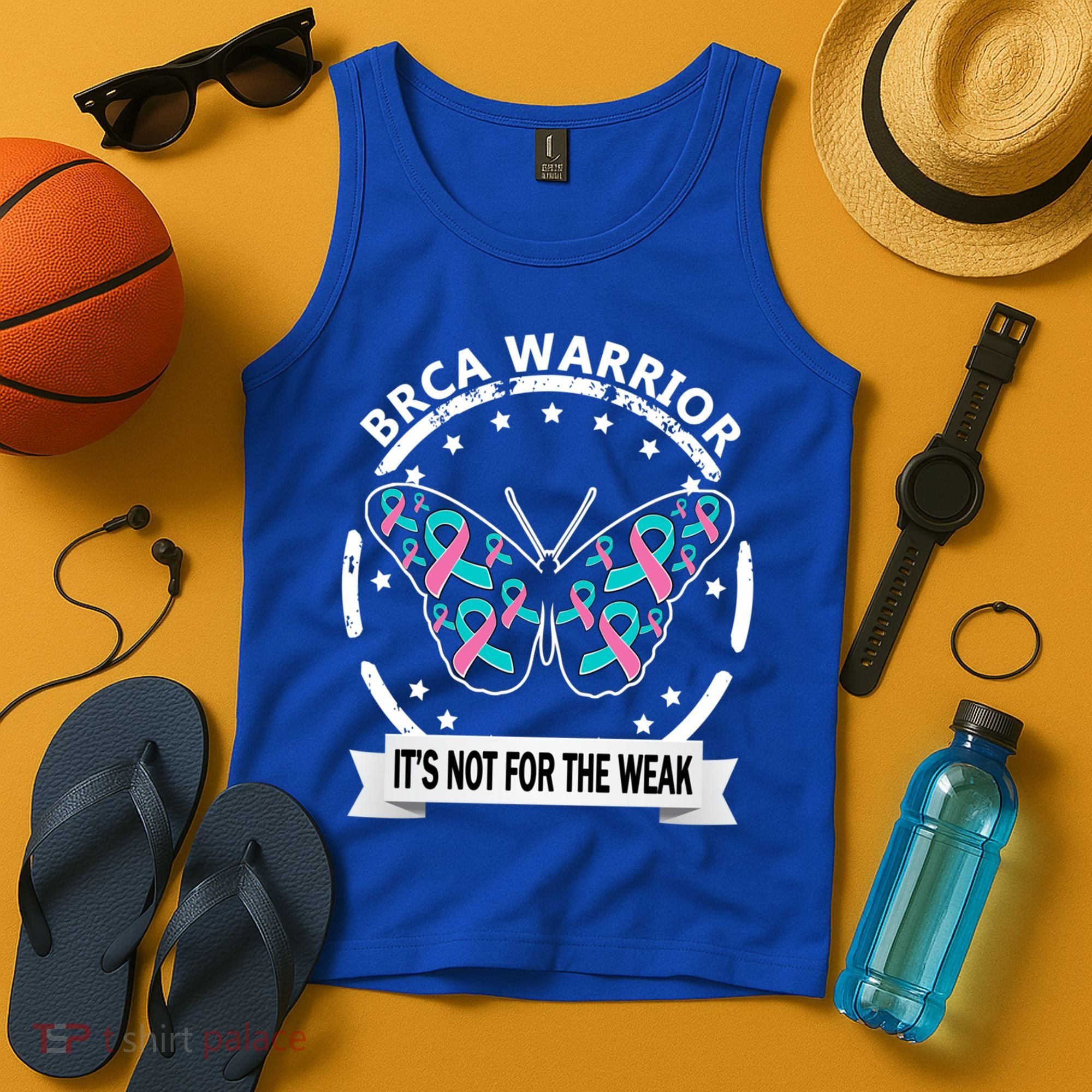 Brca Warrior Teal Pinkgiftribbon Breast Cancer Warrior Meaningful Gift Tank Top