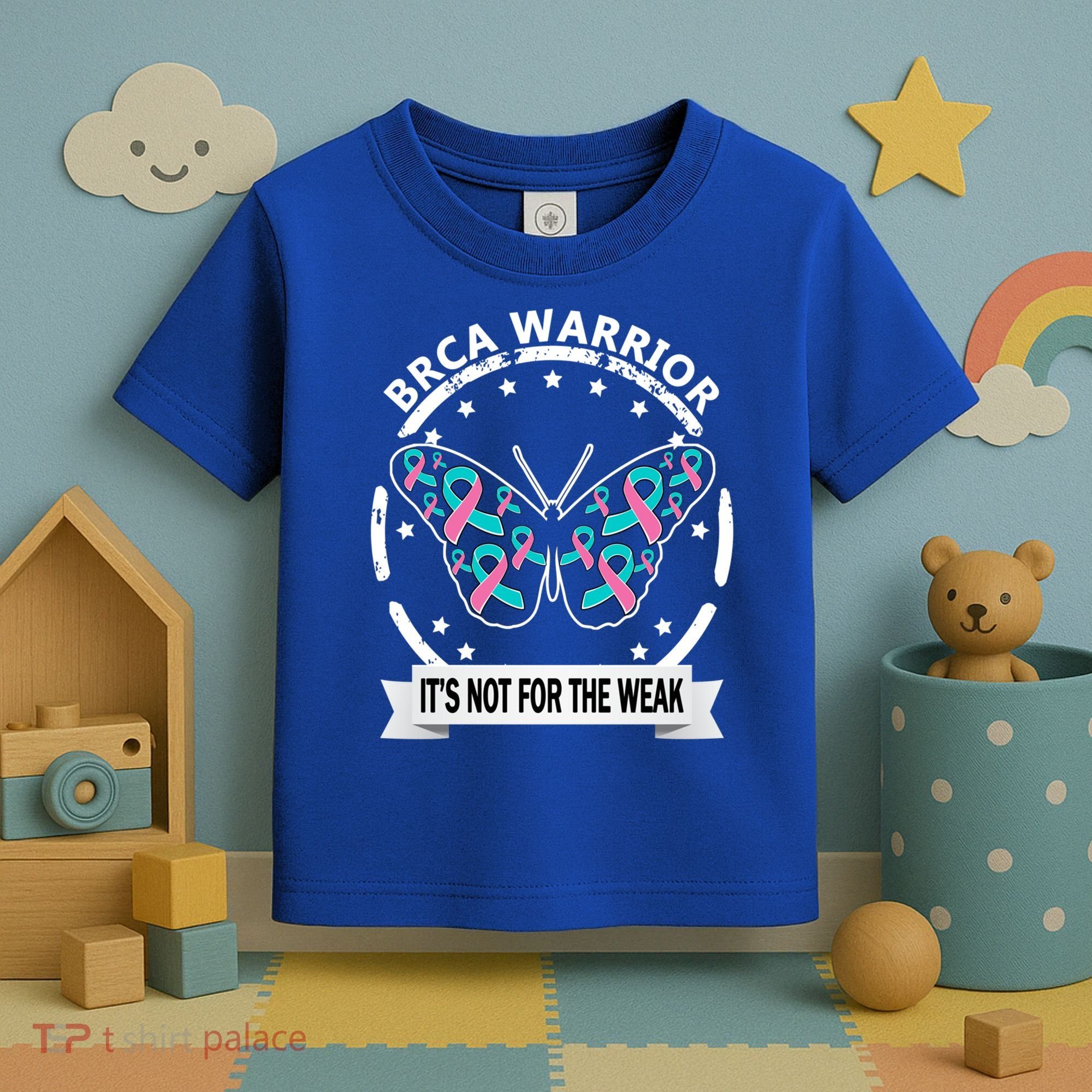 Brca Warrior Teal Pinkgiftribbon Breast Cancer Warrior Meaningful Gift Toddler T-Shirt