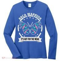 Brca Warrior Teal Pinkgiftribbon Breast Cancer Warrior Meaningful Gift Women's Long Sleeve Shirt thumb 0