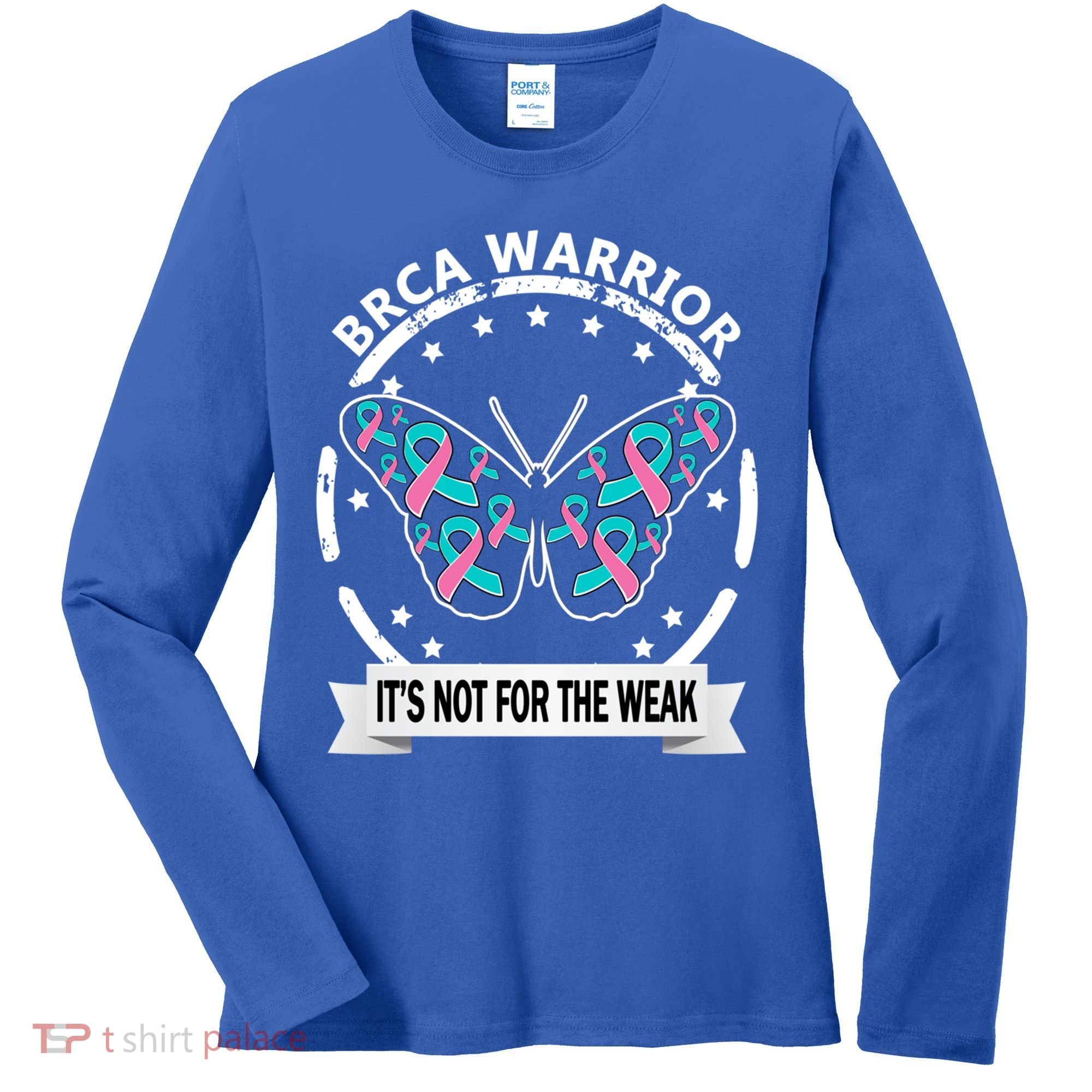 Brca Warrior Teal Pinkgiftribbon Breast Cancer Warrior Meaningful Gift Women's Long Sleeve Shirt
