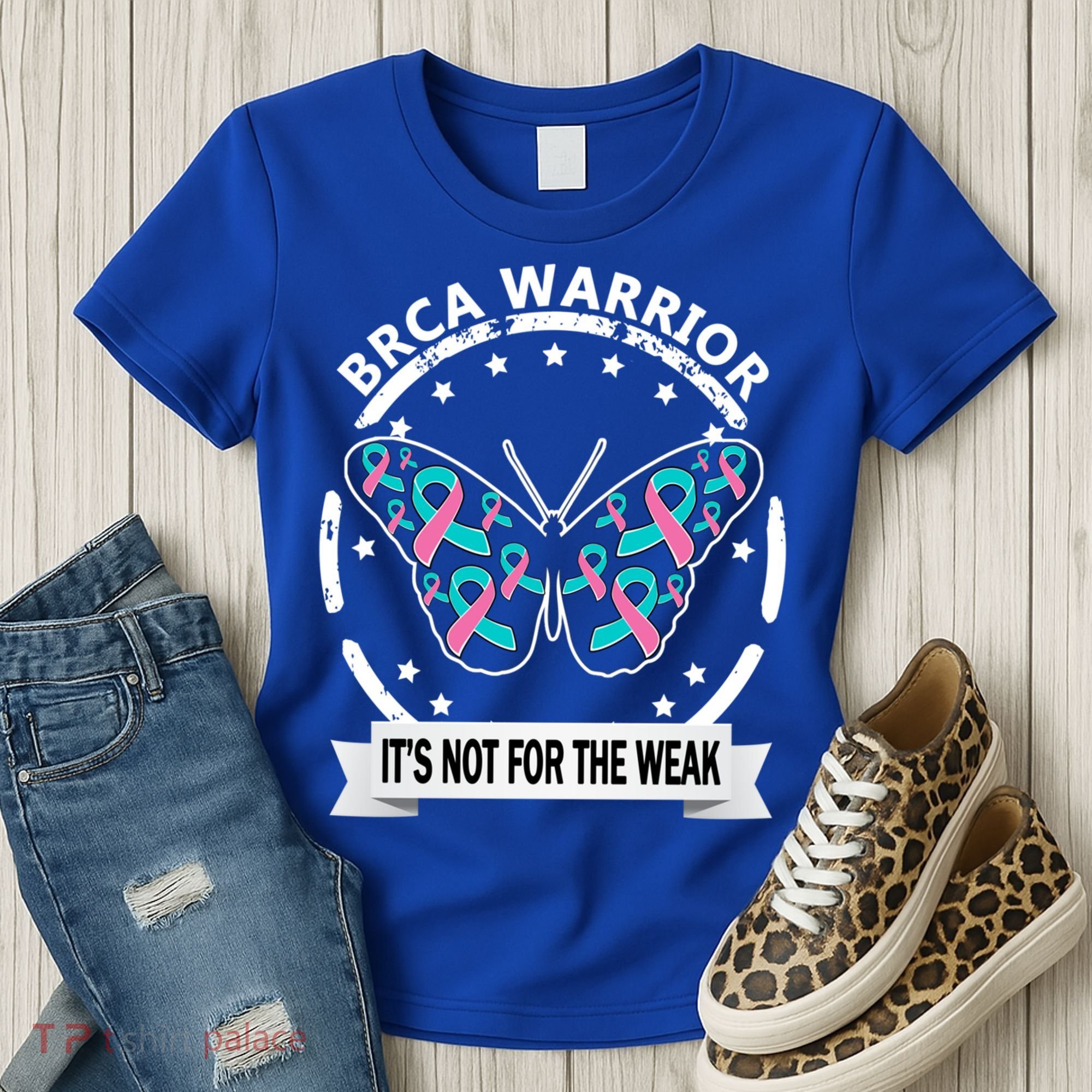 Brca Warrior Teal Pinkgiftribbon Breast Cancer Warrior Meaningful Gift Women's T-Shirt