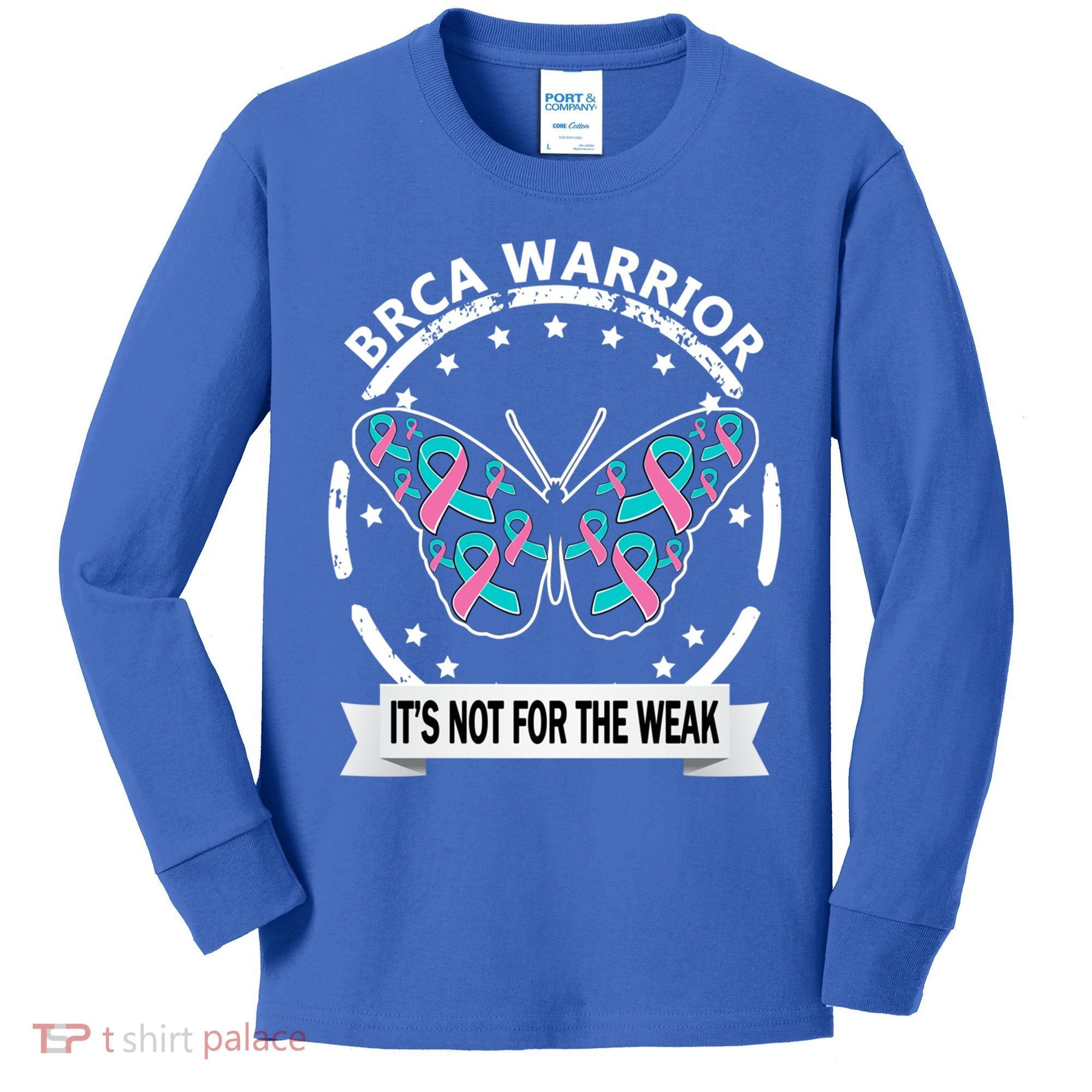 Brca Warrior Teal Pinkgiftribbon Breast Cancer Warrior Meaningful Gift Kids Long Sleeve Shirt