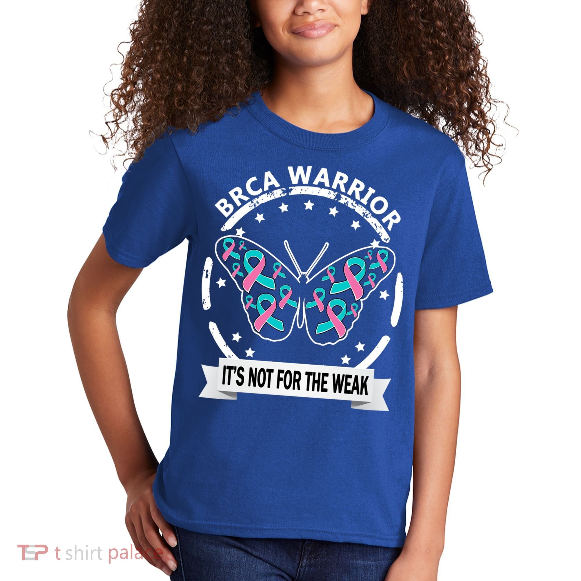 Brca Warrior Teal Pinkgiftribbon Breast Cancer Warrior Meaningful Gift Kids T-Shirt
