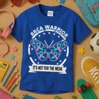 Brca Warrior Teal Pinkgiftribbon Breast Cancer Warrior Meaningful Gift Kids T-Shirt thumb 3