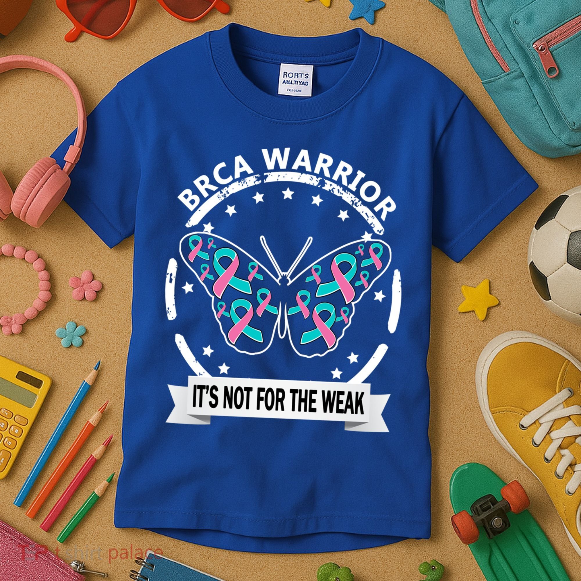 Brca Warrior Teal Pinkgiftribbon Breast Cancer Warrior Meaningful Gift Kids T-Shirt