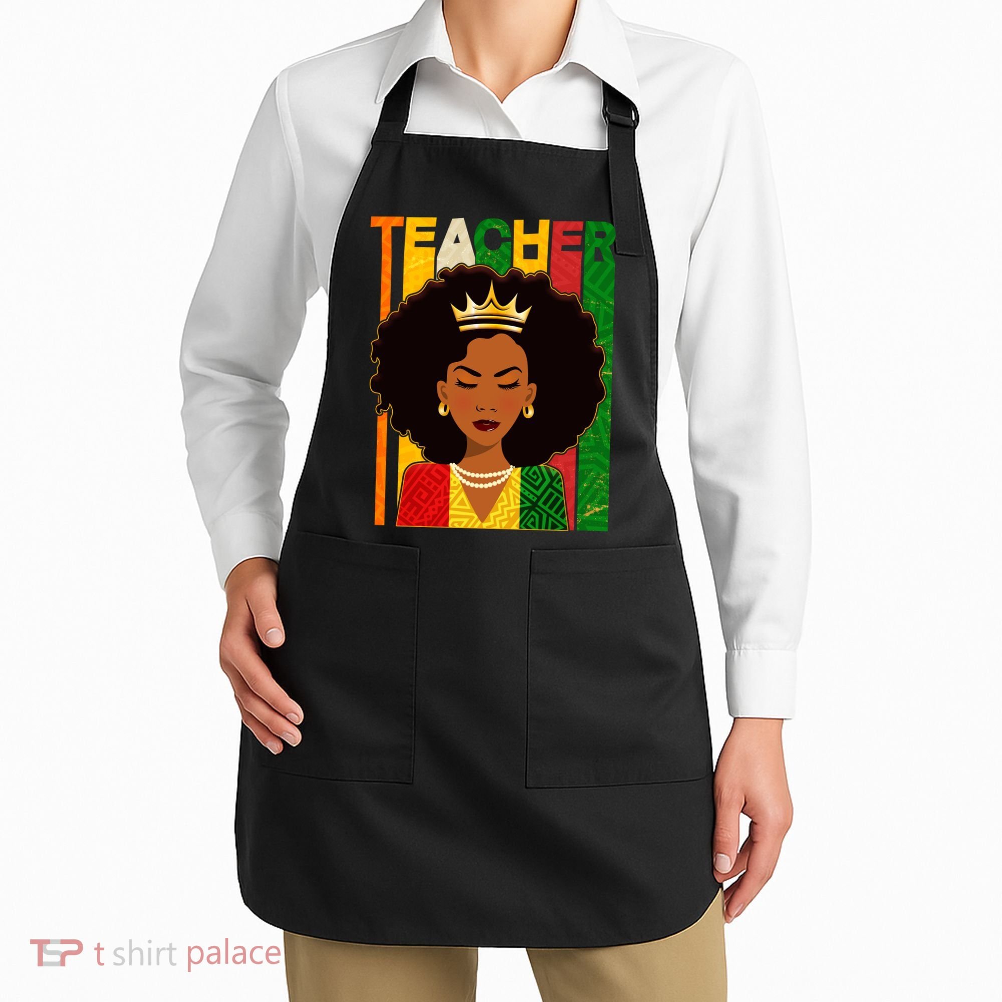 Black Woman Teacher African Black American History Apron
