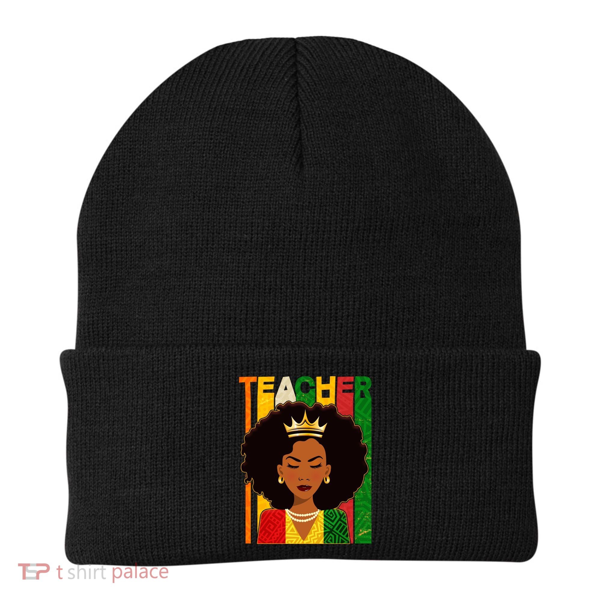 Black Woman Teacher African Black American History Beanie