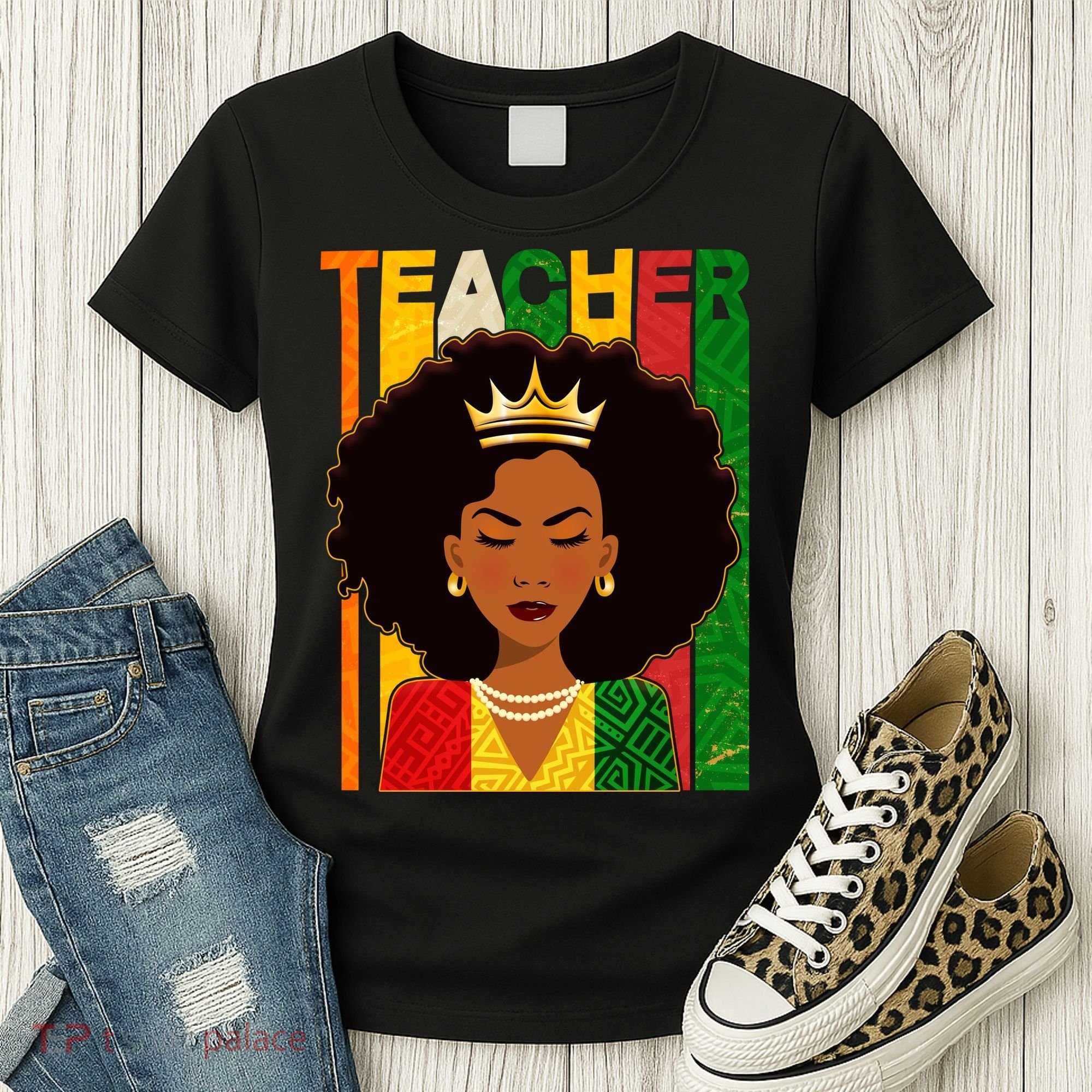 Black Woman Teacher African Black American History Women's T-Shirt