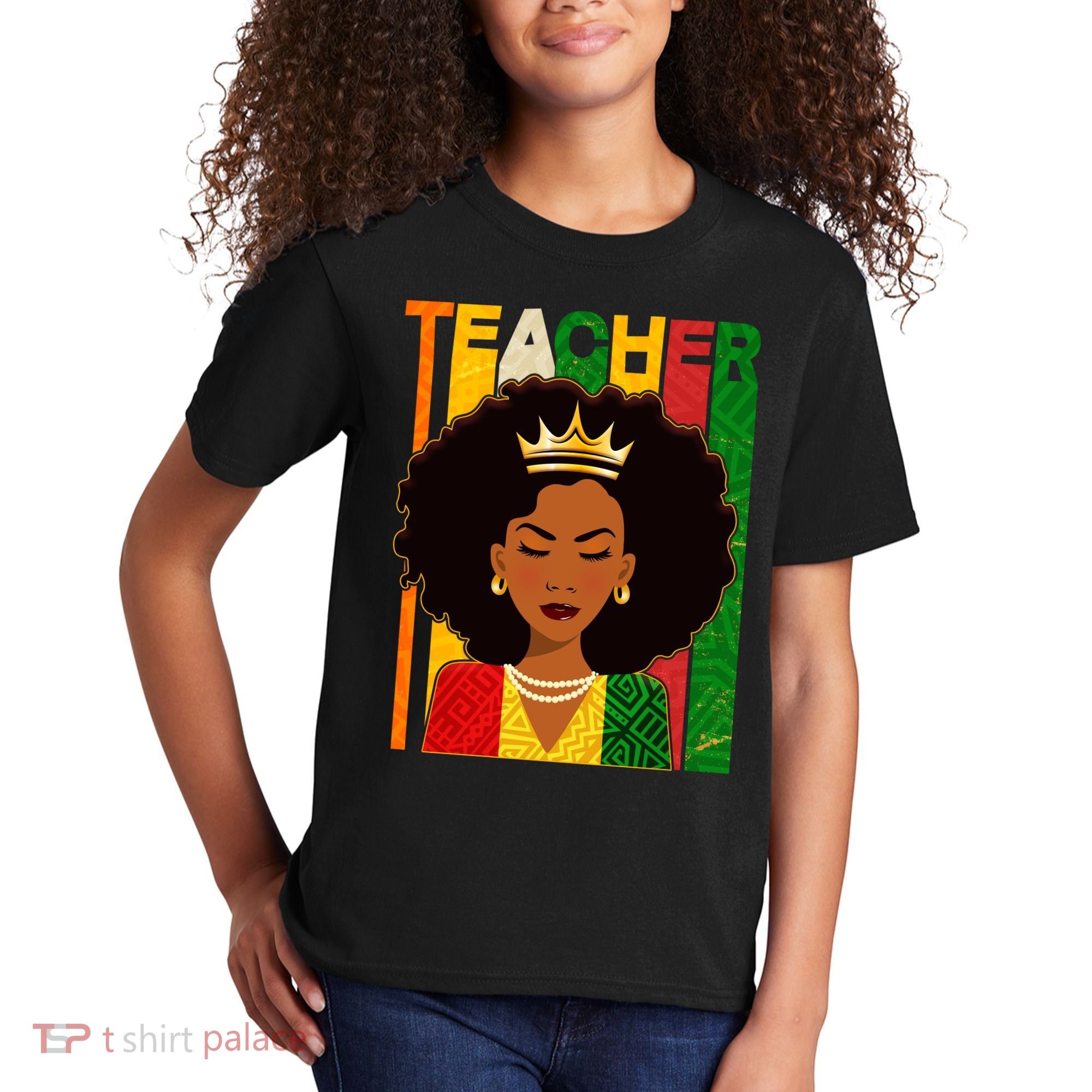 Black Woman Teacher African Black American History Kids T-Shirt