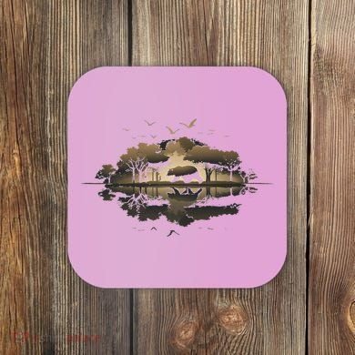 Bear Wildlife Trees Outdoors Nature Retro Forest Graphic Coaster