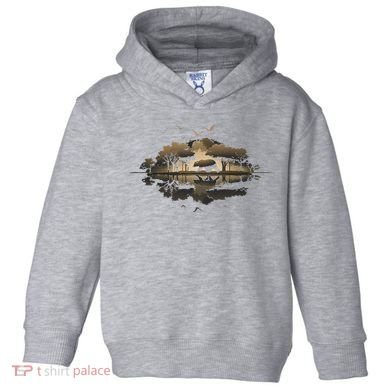 Bear Wildlife Trees Outdoors Nature Retro Forest Graphic Toddler Hoodie