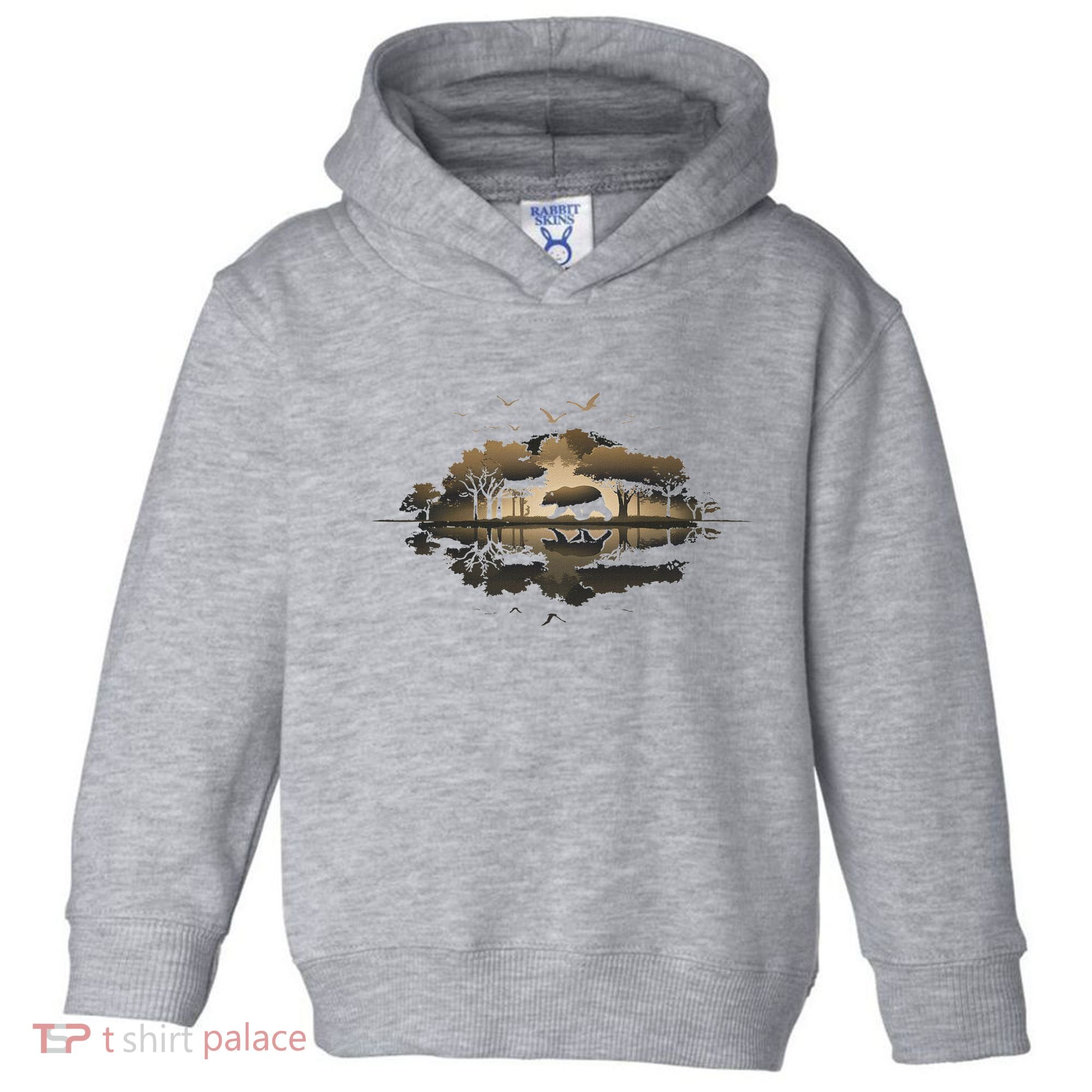 Bear Wildlife Trees Outdoors Nature Retro Forest Graphic Toddler Hoodie
