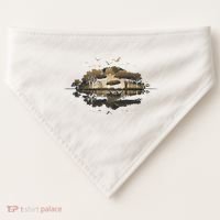 Bear Wildlife Trees Outdoors Nature Retro Forest Graphic USA-Made Doggie Bandana thumb 0