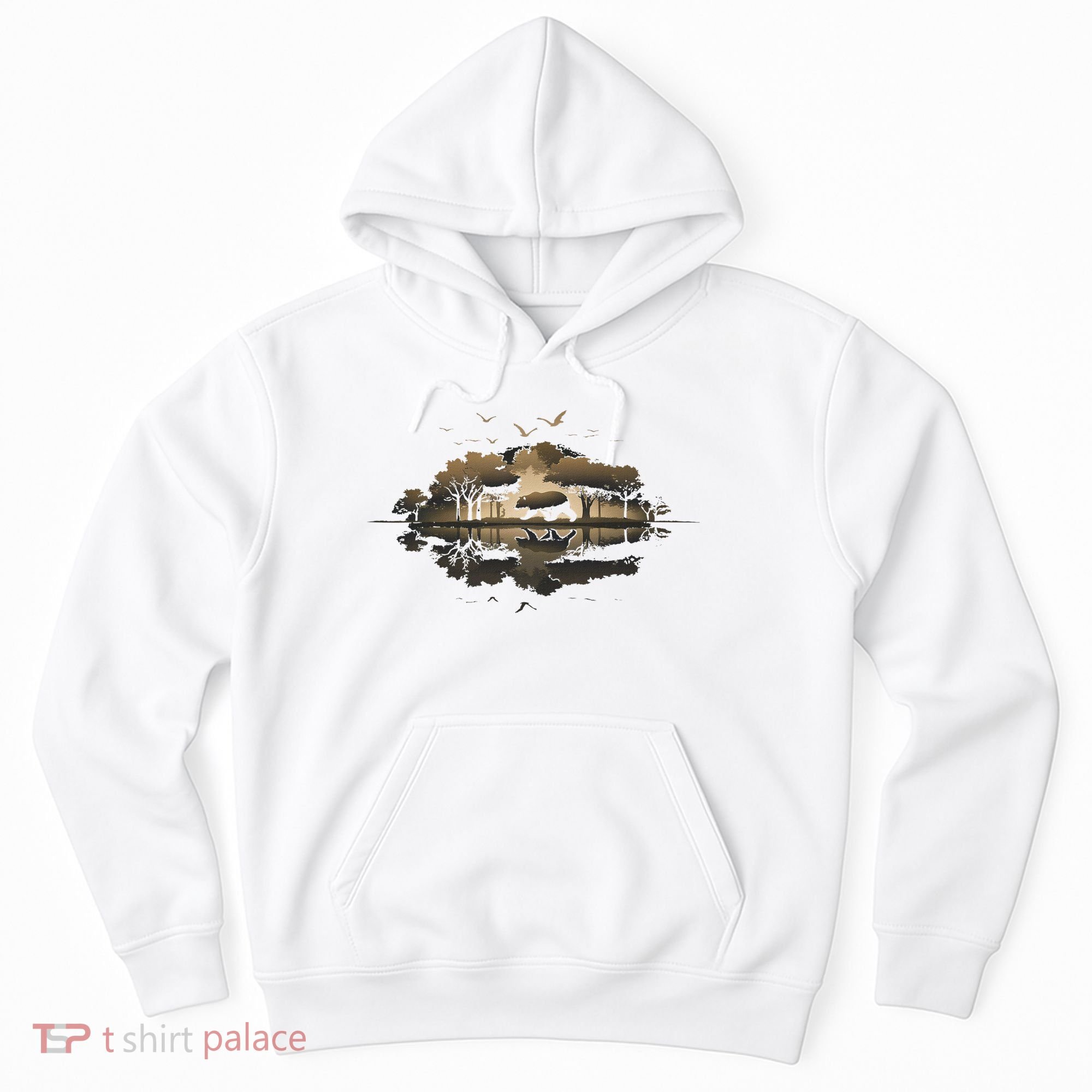 Bear Wildlife Trees Outdoors Nature Retro Forest Graphic Hoodie