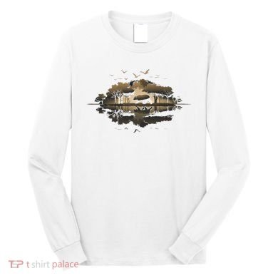 Bear Wildlife Trees Outdoors Nature Retro Forest Graphic Long Sleeve Shirt