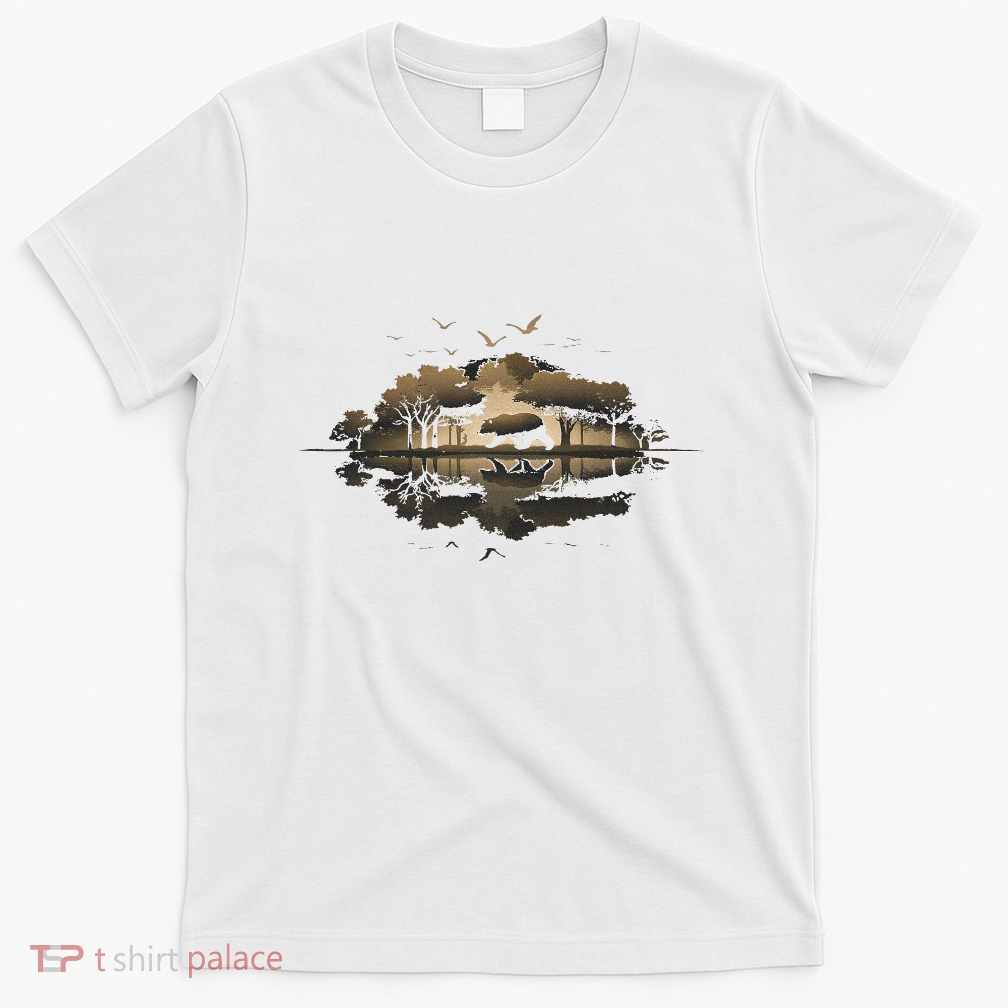 Bear Wildlife Trees Outdoors Nature Retro Forest Graphic T-Shirt