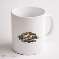 Bear Wildlife Trees Outdoors Nature Retro Forest Graphic Coffee Mug thumb 1