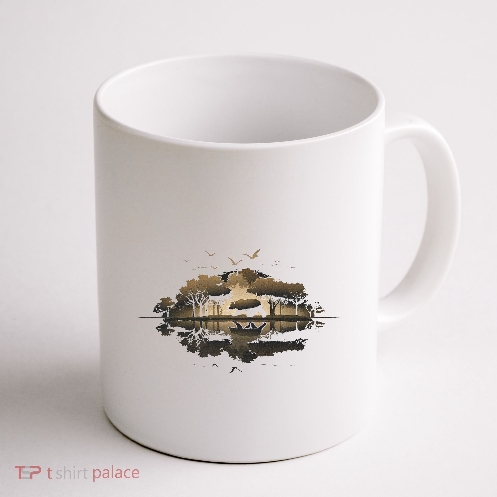 Bear Wildlife Trees Outdoors Nature Retro Forest Graphic Coffee Mug