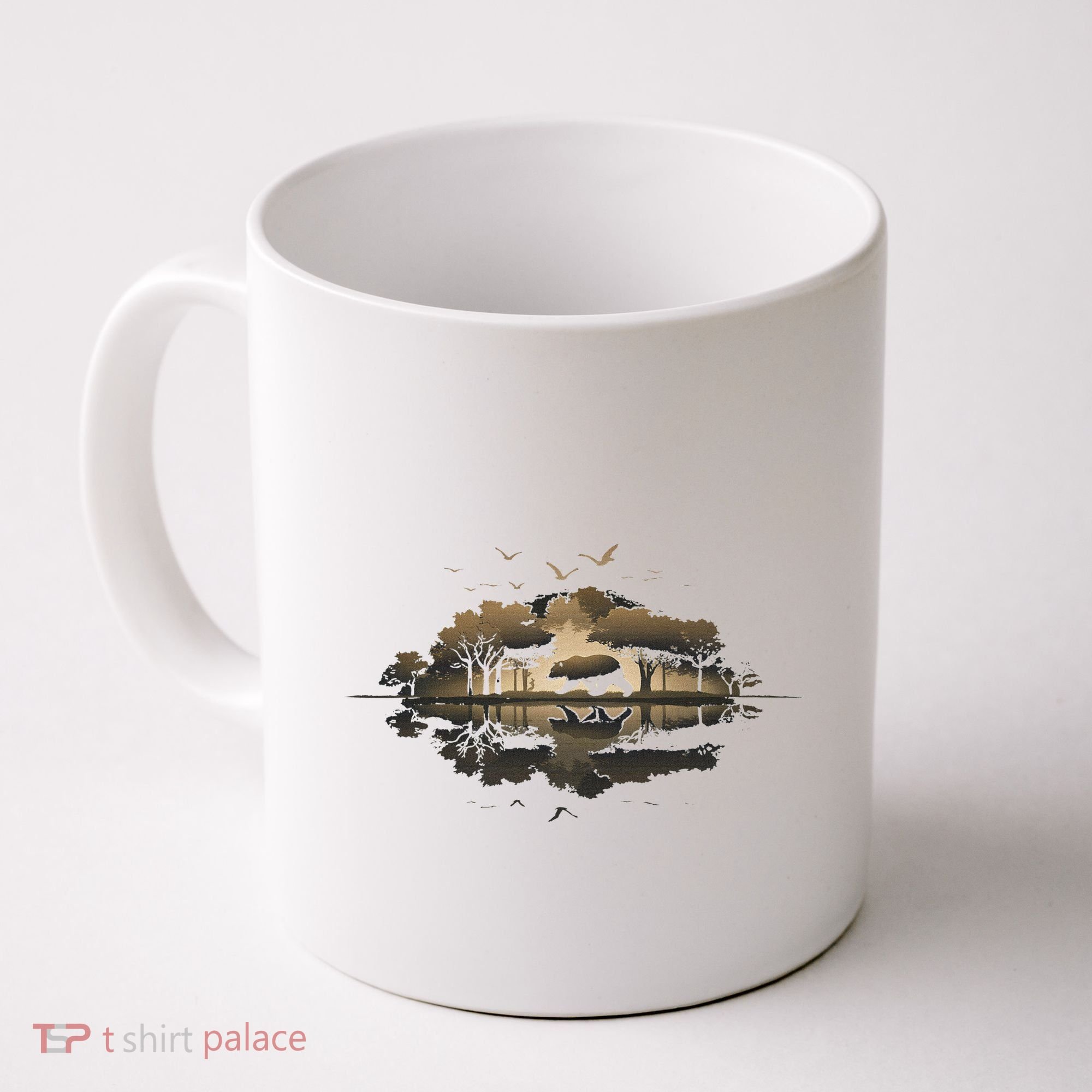 Bear Wildlife Trees Outdoors Nature Retro Forest Graphic Coffee Mug