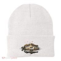 Bear Wildlife Trees Outdoors Nature Retro Forest Graphic Beanie thumb 0