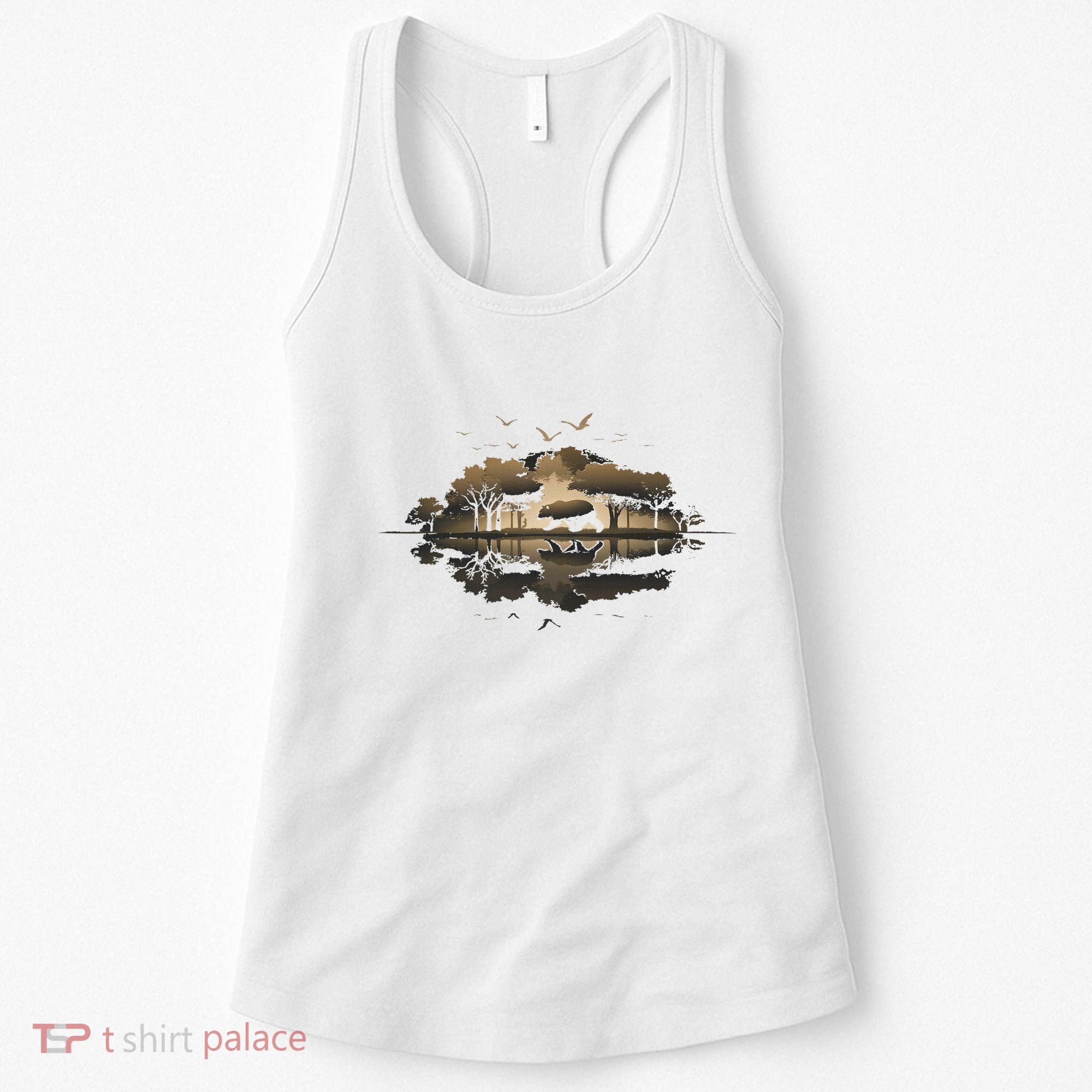 Bear Wildlife Trees Outdoors Nature Retro Forest Graphic Women's Tank Top