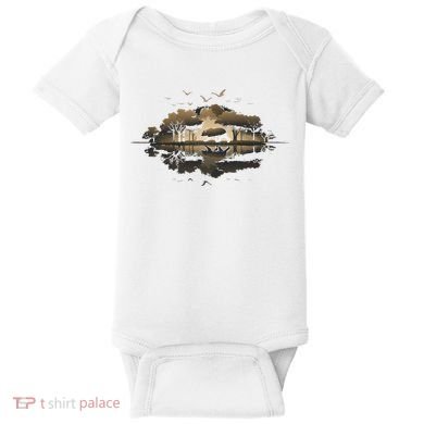 Bear Wildlife Trees Outdoors Nature Retro Forest Graphic Baby Bodysuit