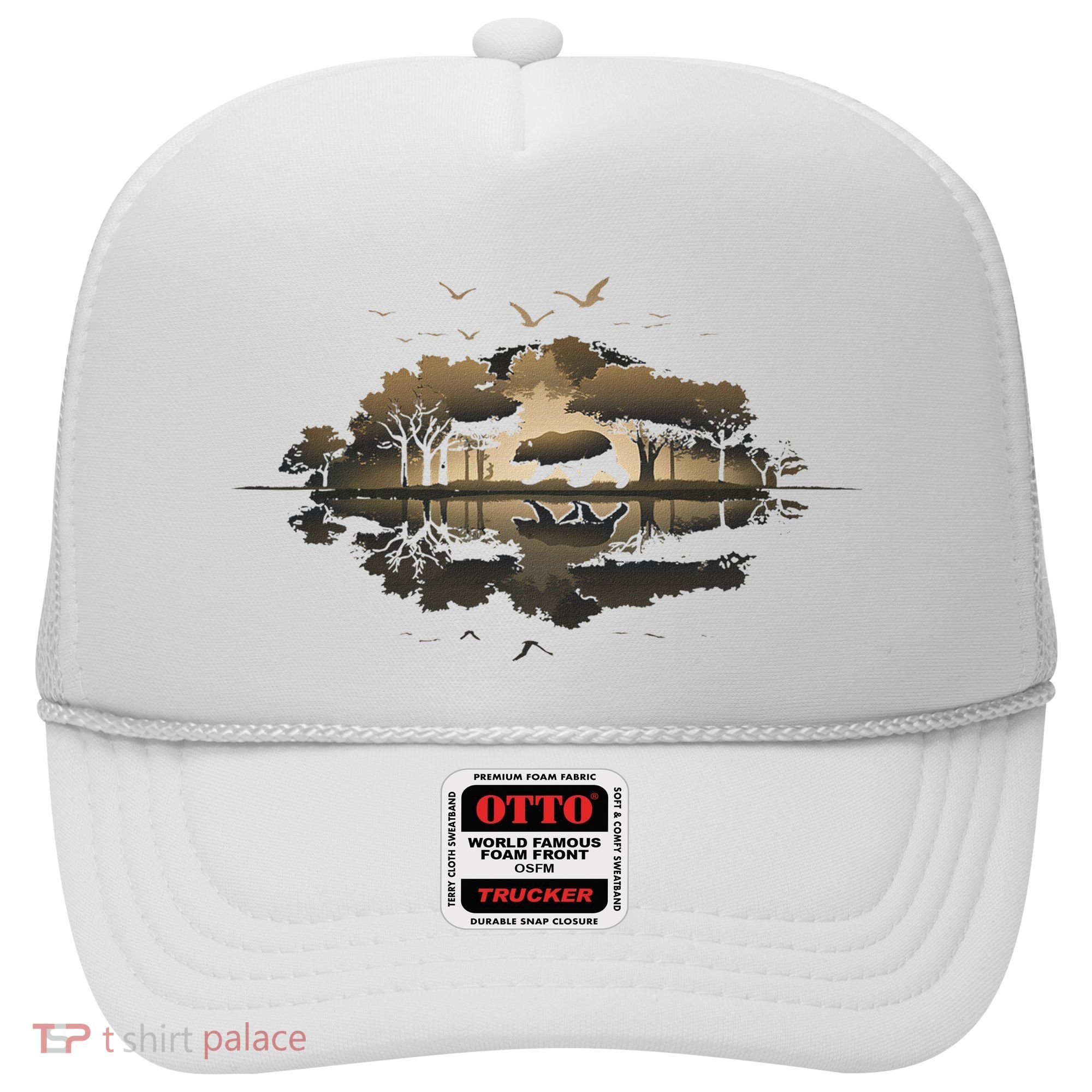 Bear Wildlife Trees Outdoors Nature Retro Forest Graphic Hat