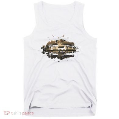 Bear Wildlife Trees Outdoors Nature Retro Forest Graphic Tank Top