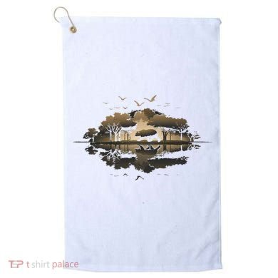 Bear Wildlife Trees Outdoors Nature Retro Forest Graphic Golf Towel