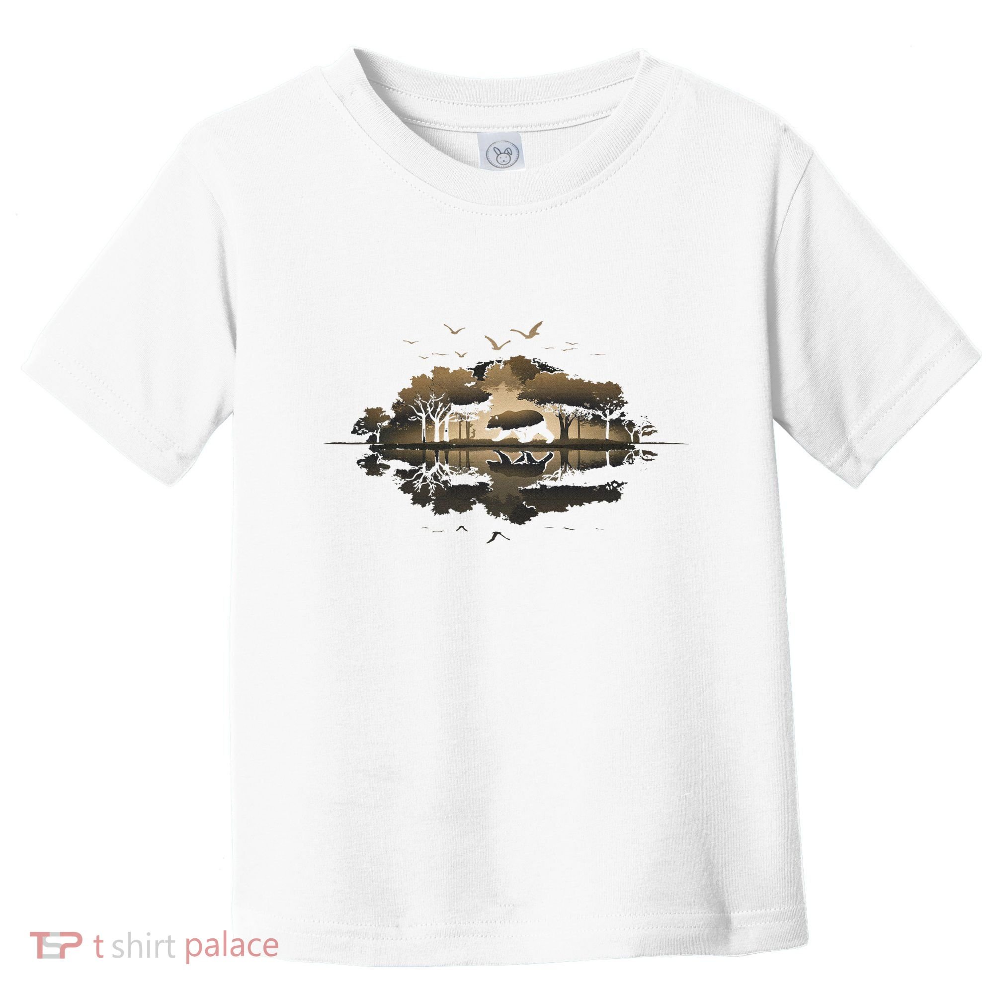 Bear Wildlife Trees Outdoors Nature Retro Forest Graphic Toddler T-Shirt