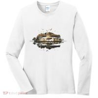 Bear Wildlife Trees Outdoors Nature Retro Forest Graphic Women's Long Sleeve Shirt thumb 0