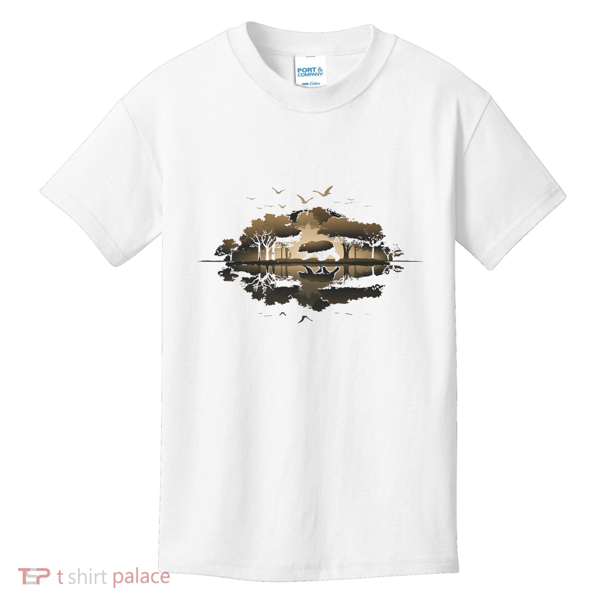 Bear Wildlife Trees Outdoors Nature Retro Forest Graphic Kids T-Shirt