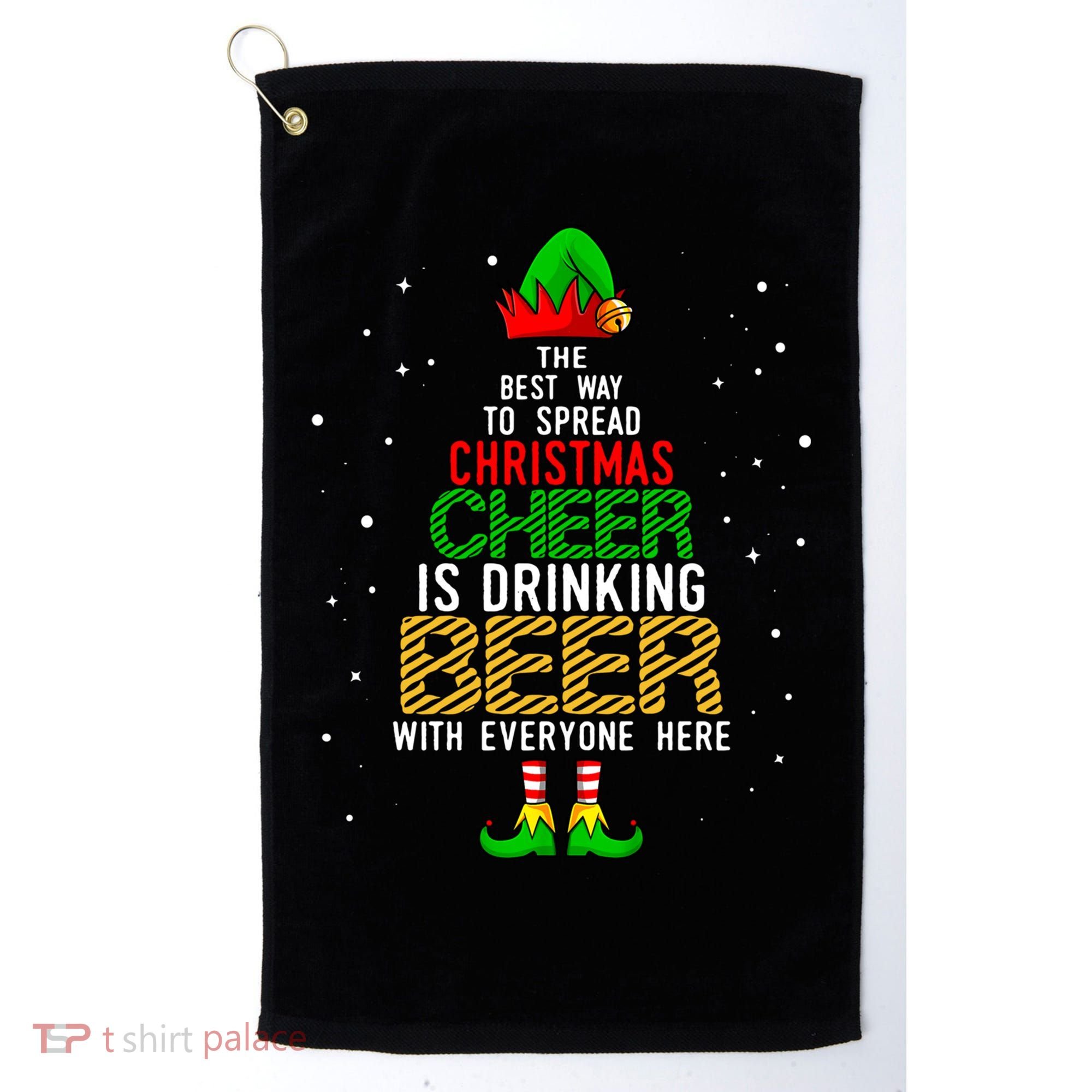 Best Way To Spread Christmas Cheer Ing Beer Funny Xmas Gift Golf Towel