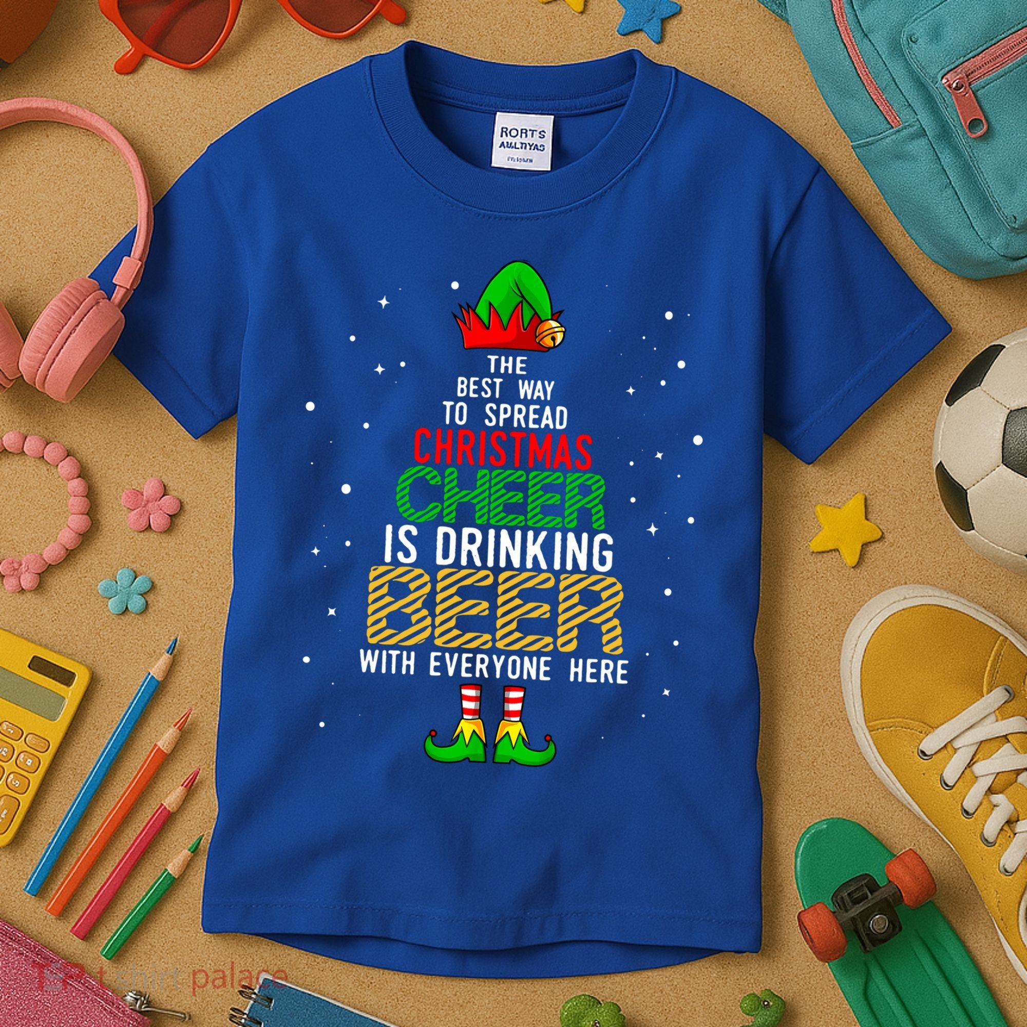 Best Way To Spread Christmas Cheer Ing Beer Funny Xmas Gift Kids T-Shirt