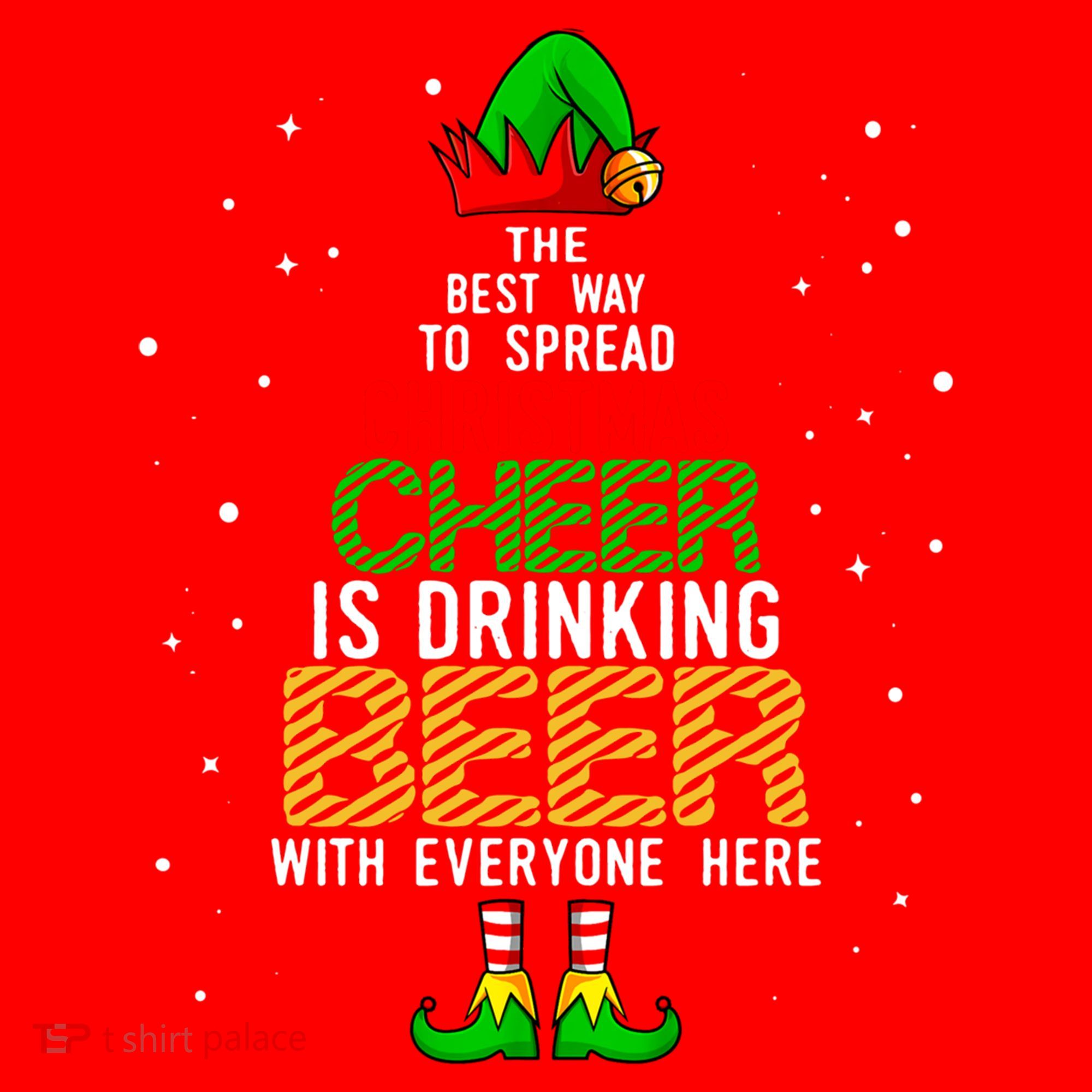 Best Way To Spread Christmas Cheer Ing Beer Funny Xmas Gift Santa Hat