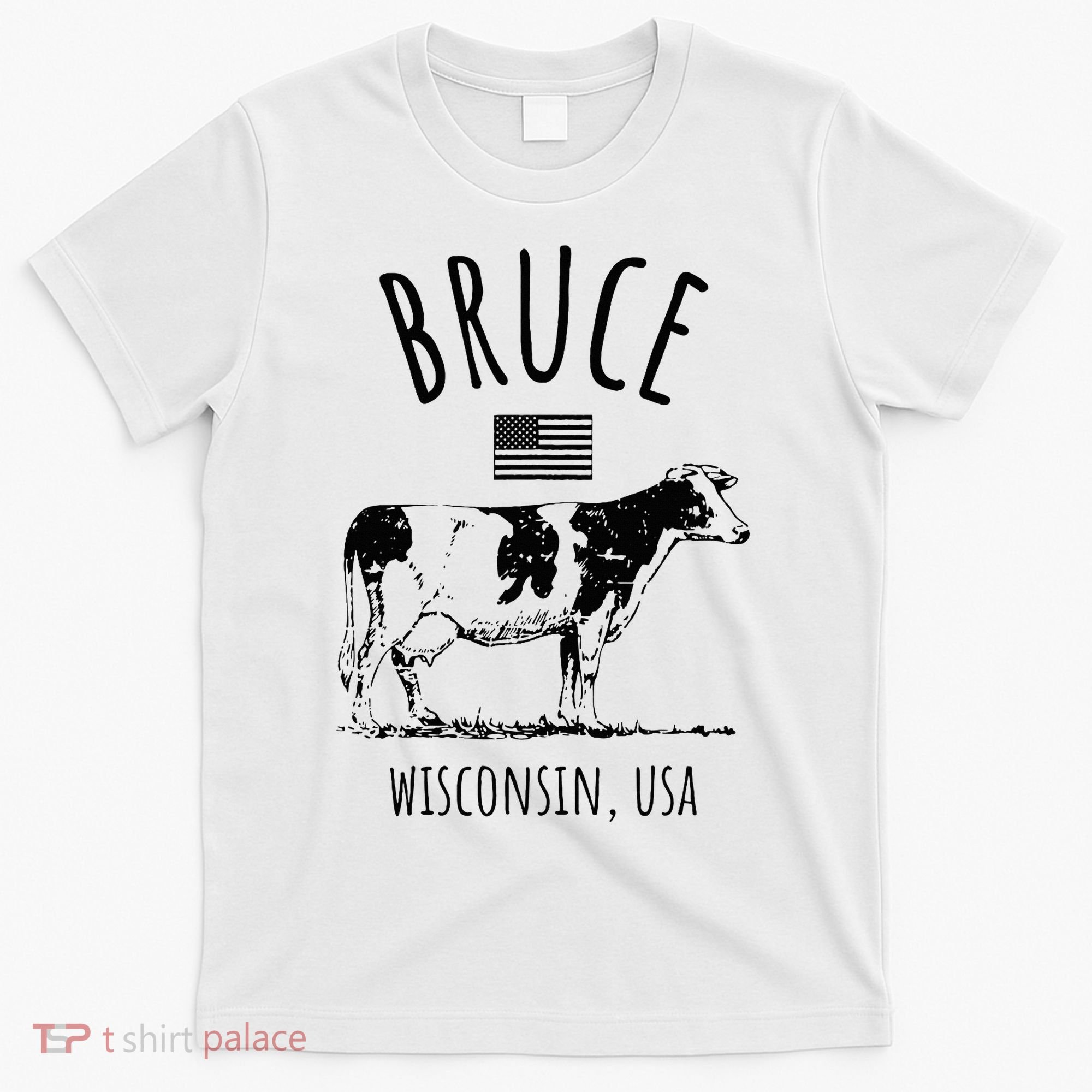Bruce Wisconsin Usa Retro Cow Vintage T-Shirt