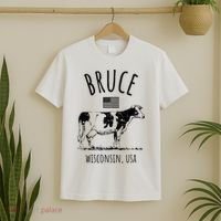 Bruce Wisconsin Usa Retro Cow Vintage T-Shirt thumb 2
