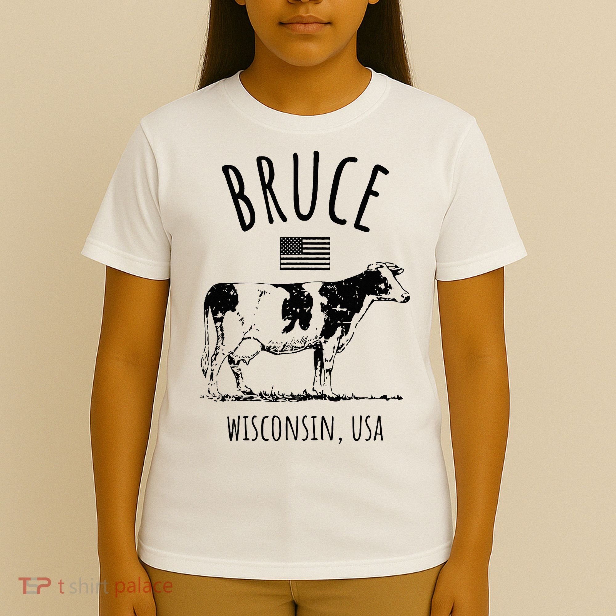 Bruce Wisconsin Usa Retro Cow Vintage T-Shirt