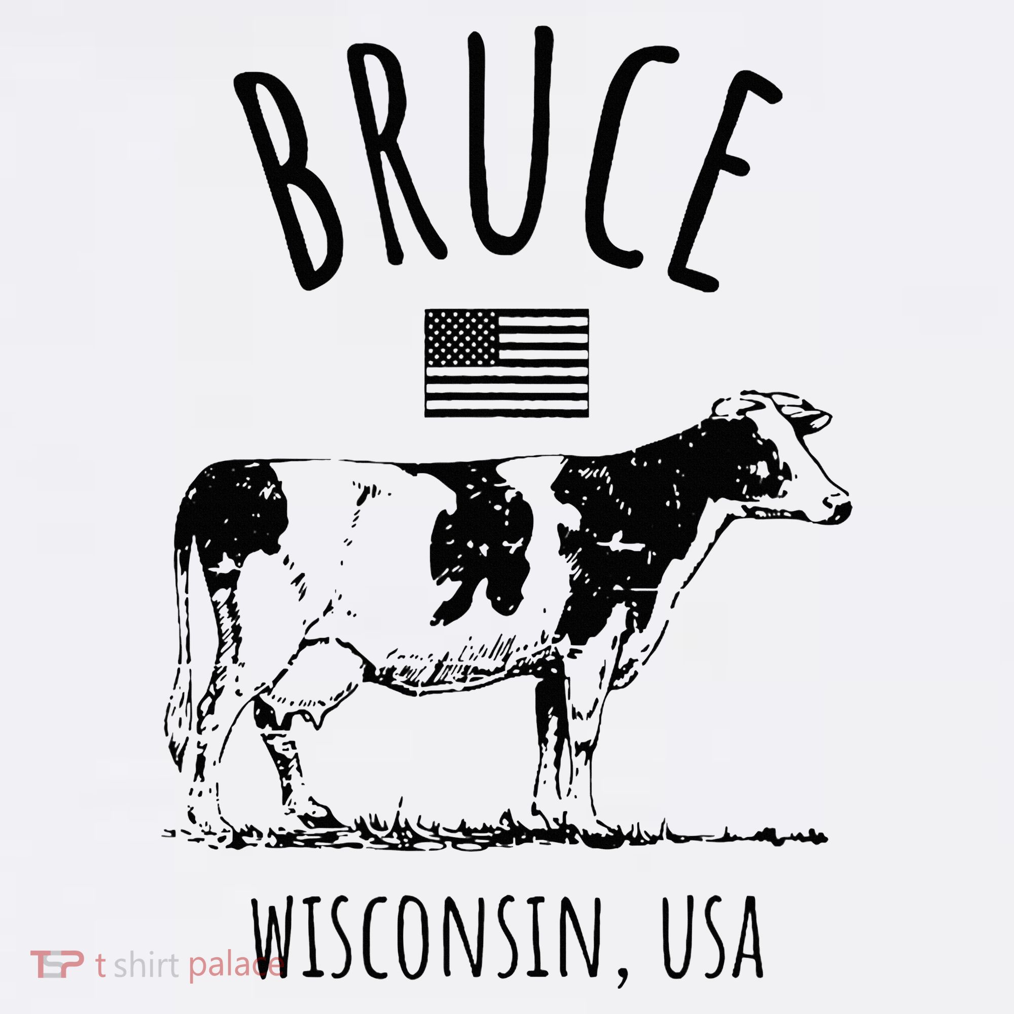Bruce Wisconsin Usa Retro Cow Vintage T-Shirt