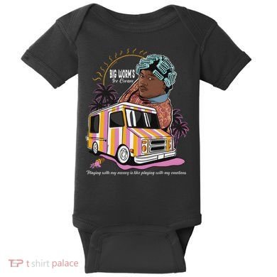 Big Worms Vintage Ice Cream Funny Design Baby Bodysuit