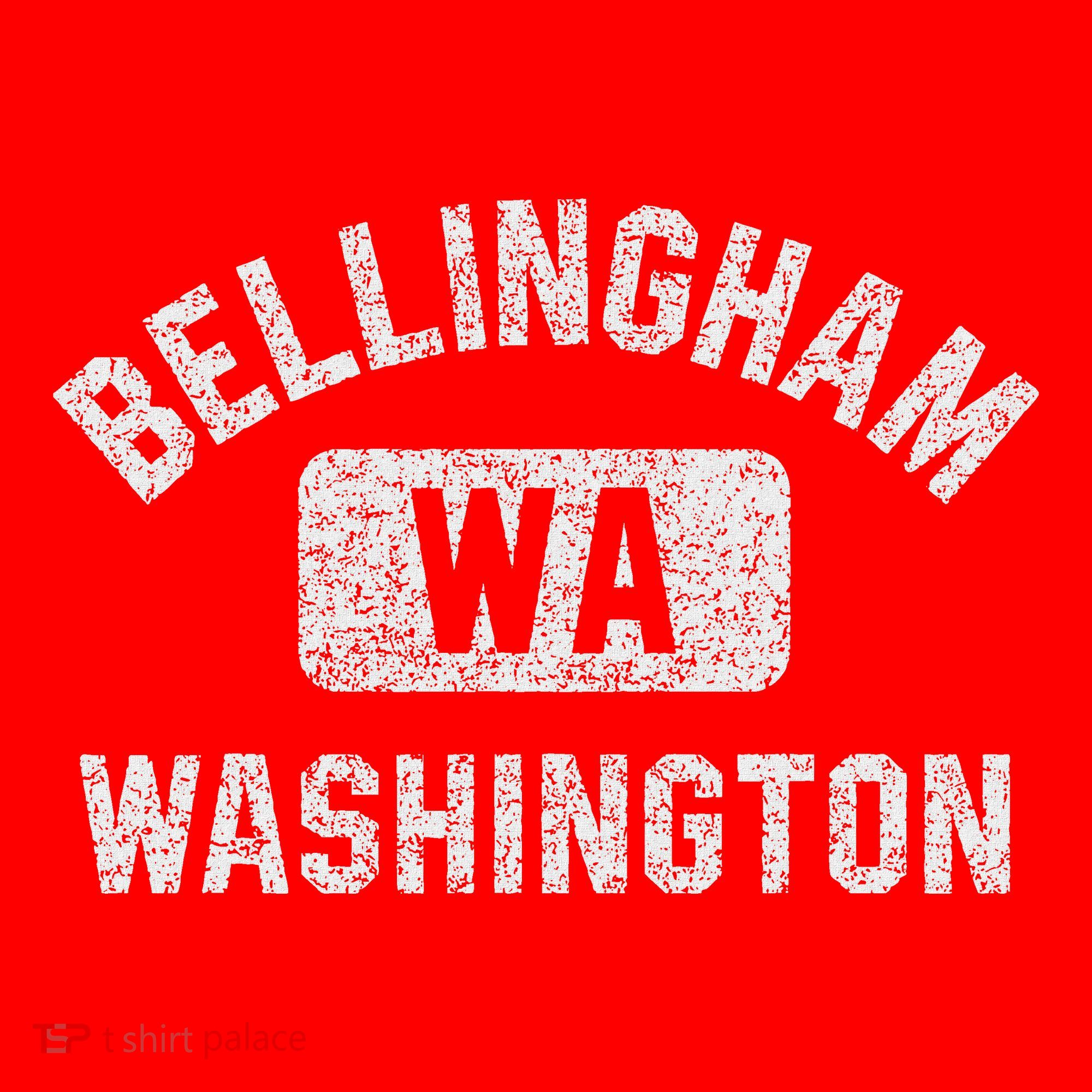 Bellingham Wa Washington Gym Style Distressed White Print Santa Hat