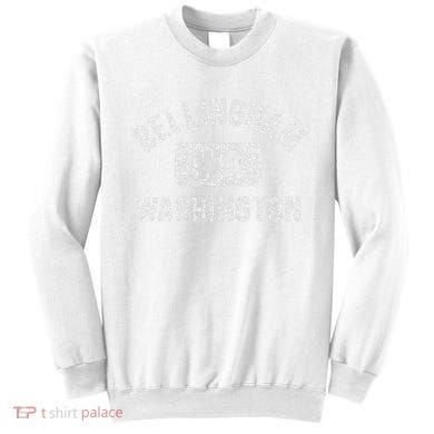 Bellingham Wa Washington Gym Style Distressed White Print Sweatshirt