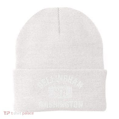 Bellingham Wa Washington Gym Style Distressed White Print Beanie