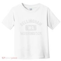 Bellingham Wa Washington Gym Style Distressed White Print Toddler T-Shirt thumb 0