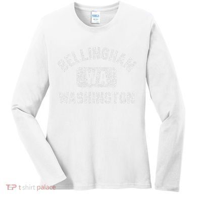 Bellingham Wa Washington Gym Style Distressed White Print Women's Long Sleeve Shirt