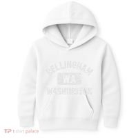 Bellingham Wa Washington Gym Style Distressed White Print Kids Hoodie thumb 0