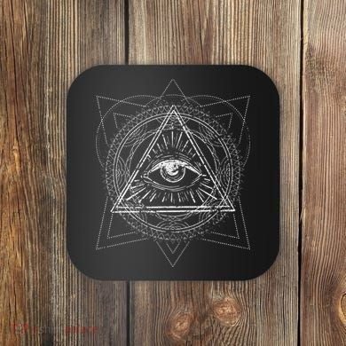 Blackcraft Wiccan Witch Sacred Geometry Eye Occult Coaster