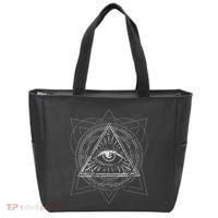 Blackcraft Wiccan Witch Sacred Geometry Eye Occult Tote Bag thumb 0