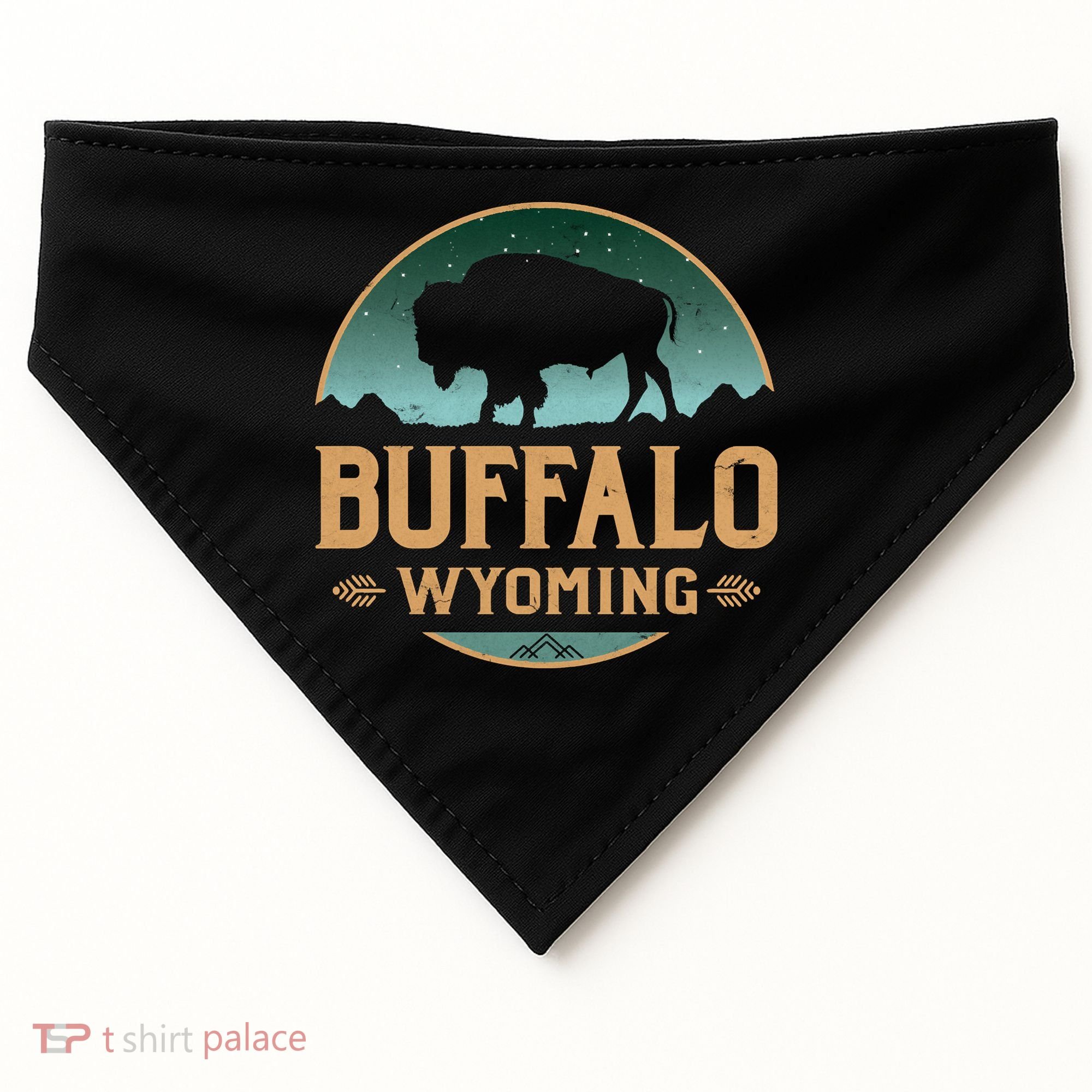 Buffalo Wyoming WY Buffalo Bison USA-Made Doggie Bandana